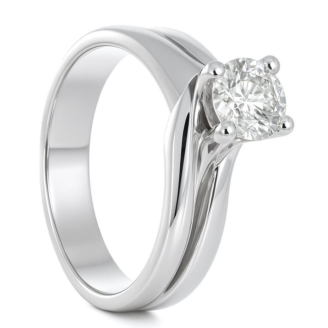 Anello - 18 carati Oro bianco - 0.80ct. tw. Diamante (Naturale)