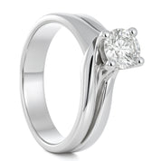 Anello - 18 carati Oro bianco - 0.80ct. tw. Diamante (Naturale)