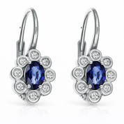 Orecchini - 18 carati Oro bianco - 1.79ct. tw. Zaffiro - Diamante