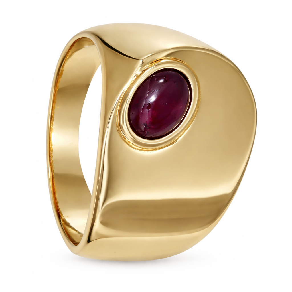 Anello - 18 carati Oro giallo - 0.45ct. tw. Rubino - Made in Italy - Handmade