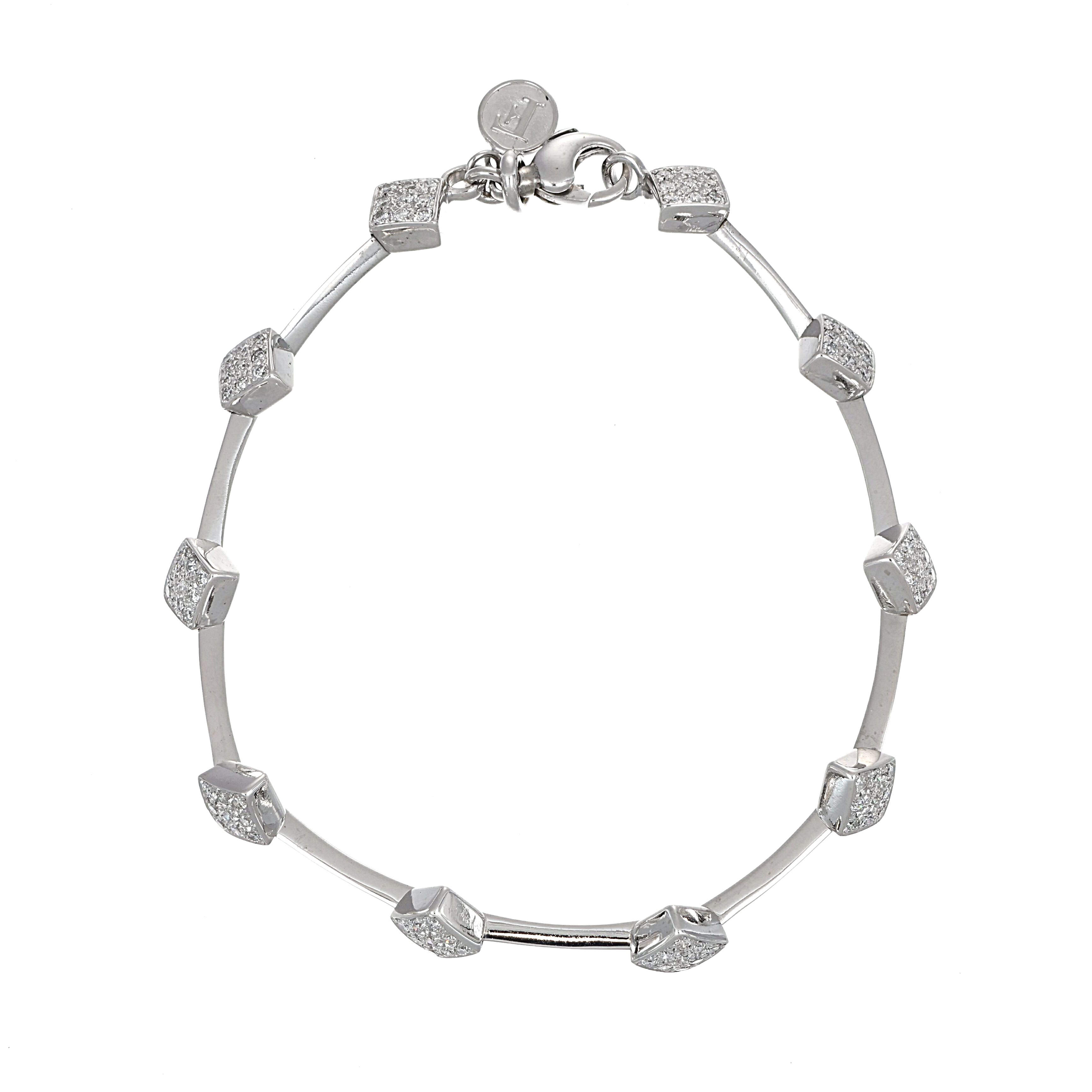 Bracciale - 18 carati Oro bianco - 0.90ct. tw. Diamante (Naturale)
