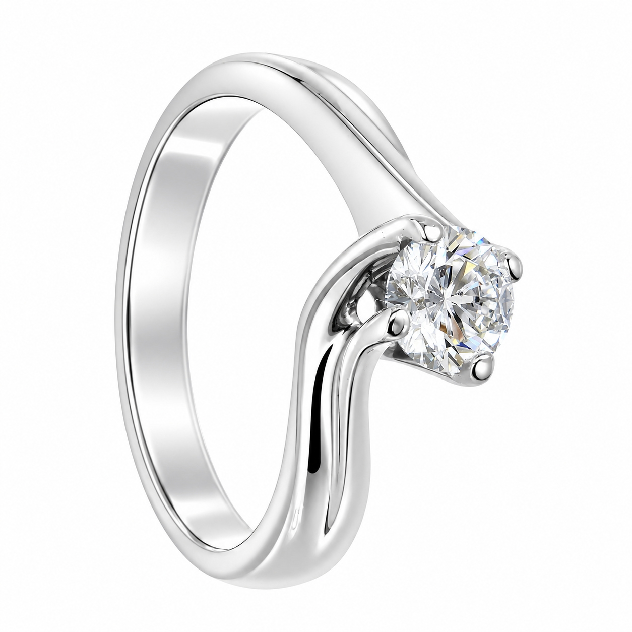 Anello - 18 carati Oro bianco - 0.70ct. tw. Diamante (Naturale) - Made in Italy - Handmade