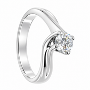 Anello - 18 carati Oro bianco - 0.70ct. tw. Diamante (Naturale) - Made in Italy - Handmade