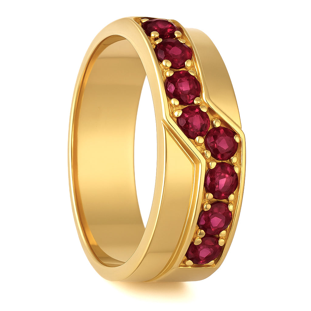 Anello - 18 carati Oro giallo - 0.40ct. tw. Rubino