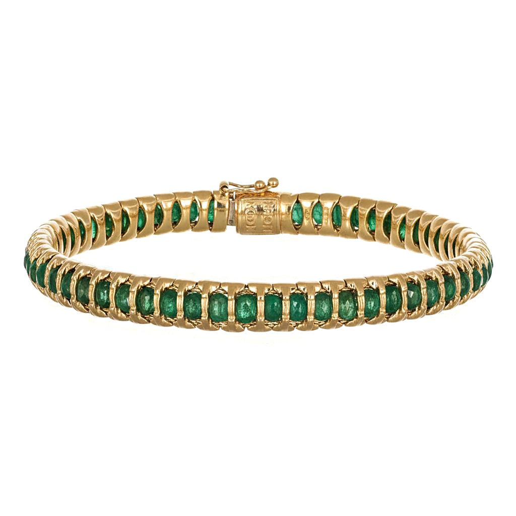 Bracciale - 9 kt Oro giallo - 4.56ct. tw. Smeraldo
