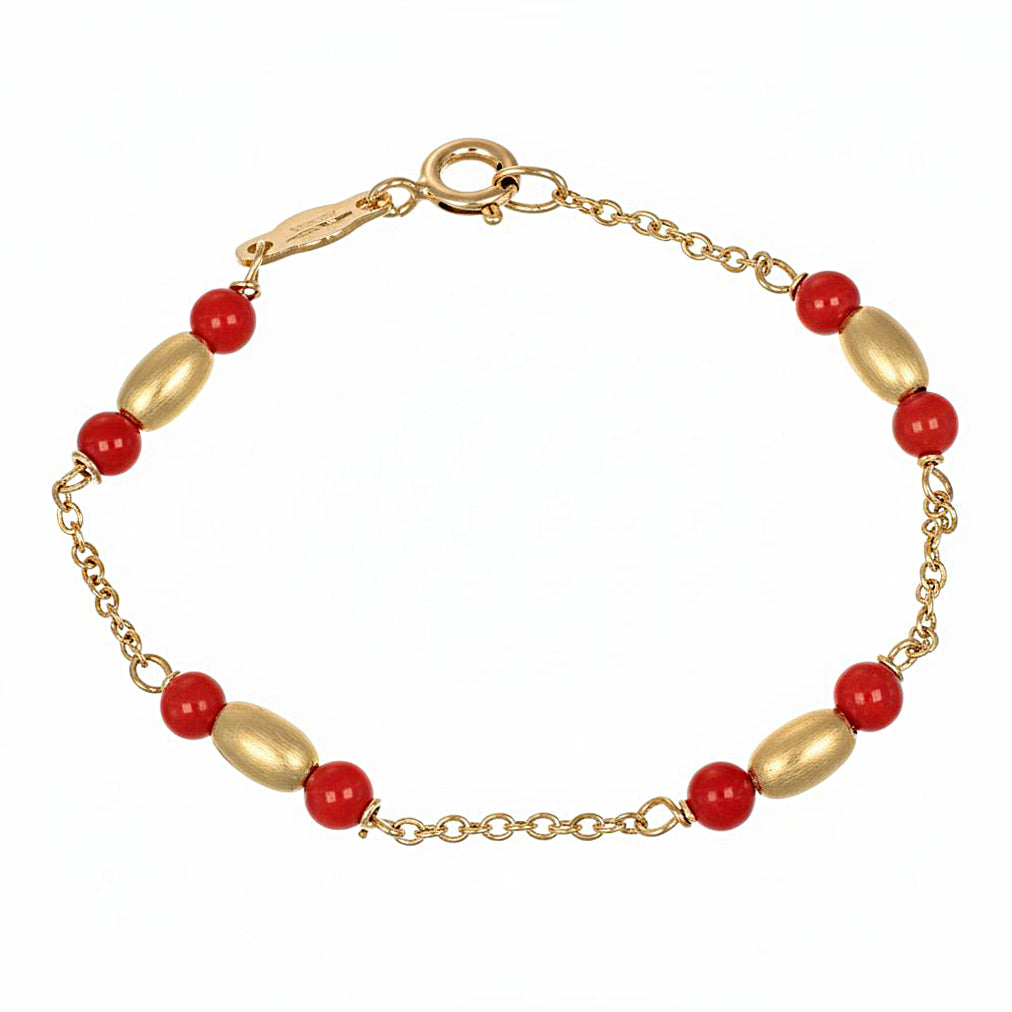 Bracciale - 18 carati Oro giallo Corallo