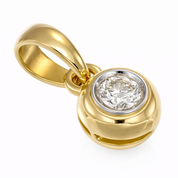 Ciondolo - 18 carati Oro giallo, Oro bianco - 0.18ct. tw. Diamante (Naturale)