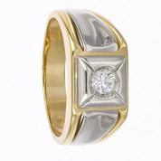 Anello - 18 carati Oro giallo, Oro bianco - 0.25ct. tw. Diamante (Naturale)