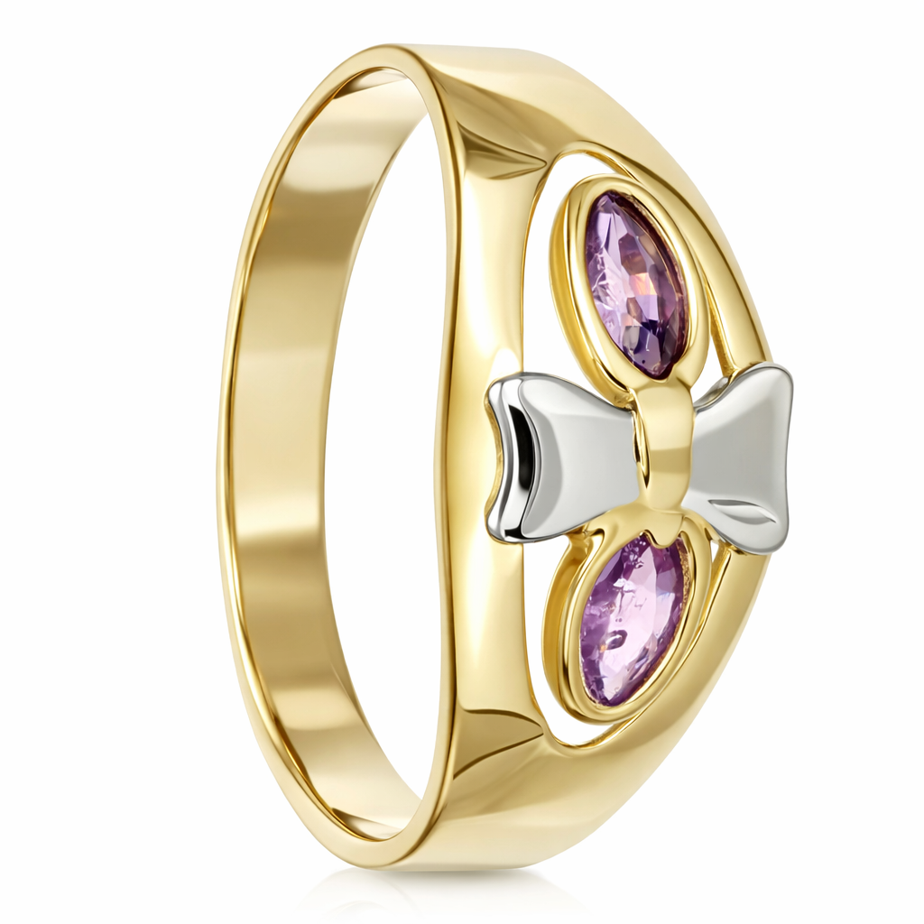 Anello - 18 carati Oro giallo, Oro bianco - 0.20ct. tw. Rubino