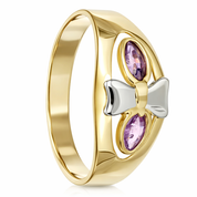 Anello - 18 carati Oro giallo, Oro bianco - 0.20ct. tw. Rubino