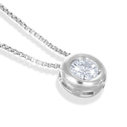 Collana con ciondolo - 18 carati Oro bianco - 0.20ct. tw. Diamante (Naturale)