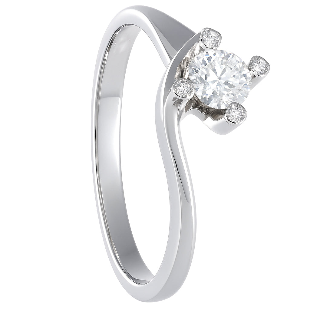 Anello - 18 carati Oro bianco - 0.31ct. tw. Diamante (Naturale)