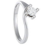 Anello - 18 carati Oro bianco - 0.31ct. tw. Diamante (Naturale)