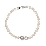 Bracciale - 18 carati Oro  Bianco - Perla