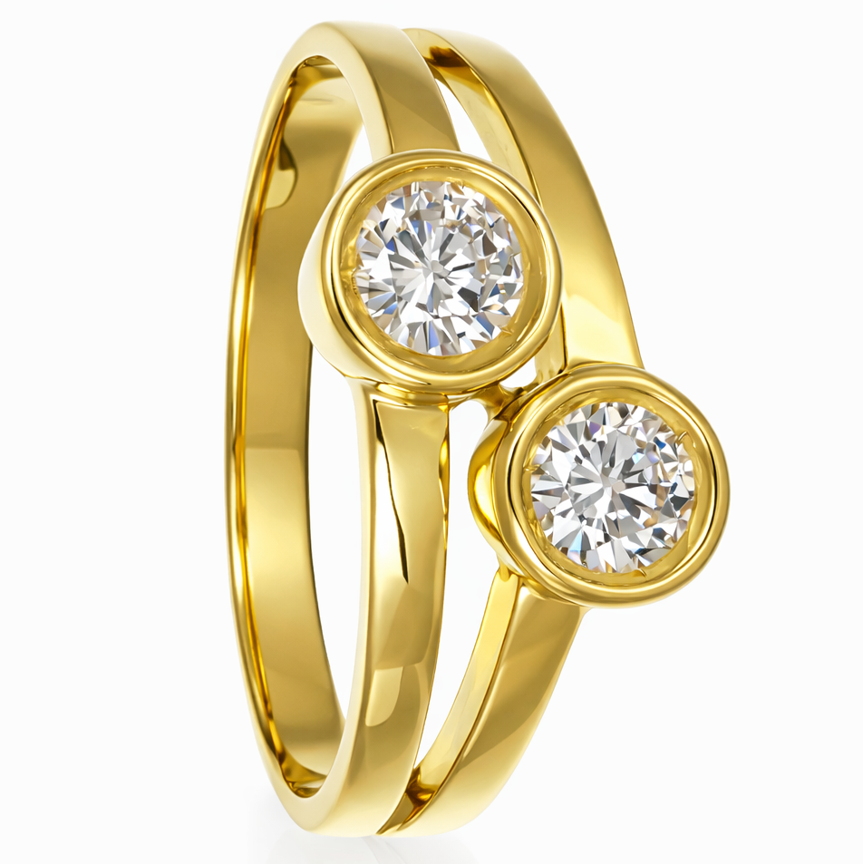 Anello - 18 carati Oro giallo - 0.44ct. tw. Diamante (Naturale)