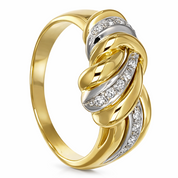 Anello - 18 carati Oro bianco, Oro giallo - 0.13ct. tw. Diamante (Naturale)
