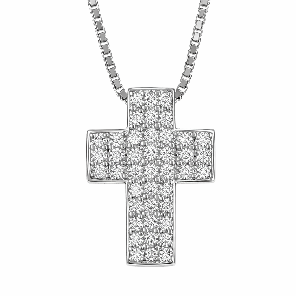 Collana con ciondolo - 18 carati Oro bianco - 0.36ct. tw. Diamante (Naturale)