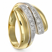 Anello - 18 carati Oro bianco, Oro giallo - 0.24ct. tw. Diamante (Naturale)