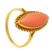 Anello - 18 carati Oro giallo Corallo