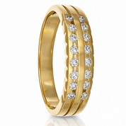 Anello - 18 carati Oro giallo - 0.32ct. tw. Diamante (Naturale)
