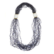 Collana - 18 carati Oro giallo, Agata bianca - calcedonio - zaffiro