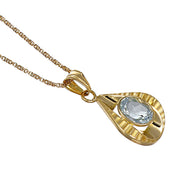 Collana con ciondolo - 18 carati Oro giallo - 1.85ct. tw. Acquamarina