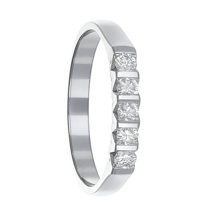 Anello - 18 carati Oro bianco - 0.25ct. tw. Diamante (Naturale)