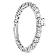 Anello - 18 carati Oro bianco - 0.96ct. tw. Diamante (Naturale)