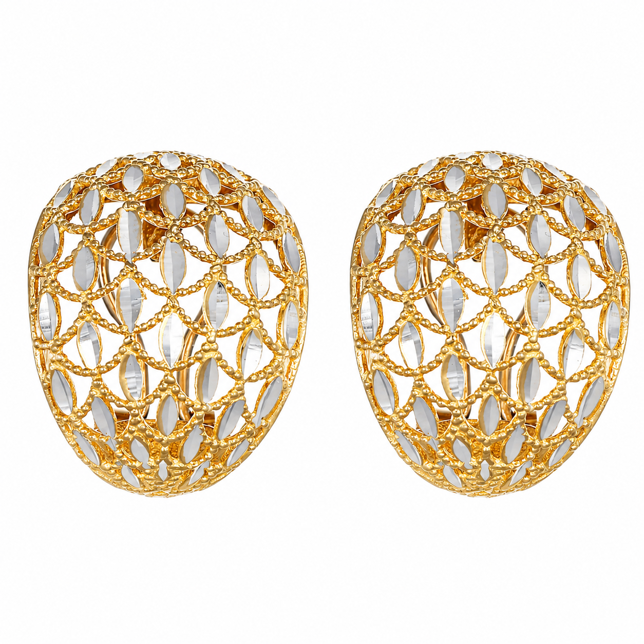 Orecchini - 18 carati Oro giallo, Oro bianco - Made in Italy - Handmade