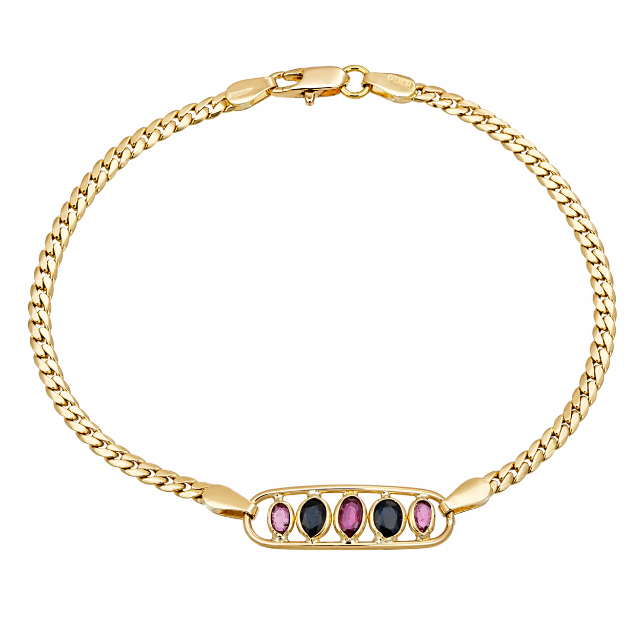 Bracciale - 18 carati Oro giallo - 0.80ct. tw. Zaffiro - Rubino