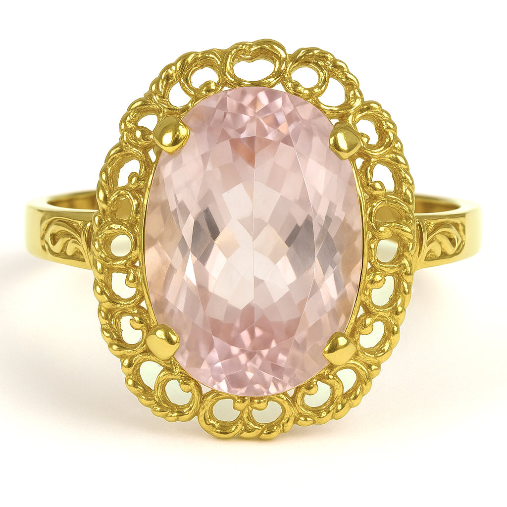 Anello - 18 carati Oro giallo - 6.50ct. tw. Quarzo