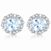 Orecchini - 18 carati Oro bianco - 2.24ct. tw. Acquamarina - Diamante