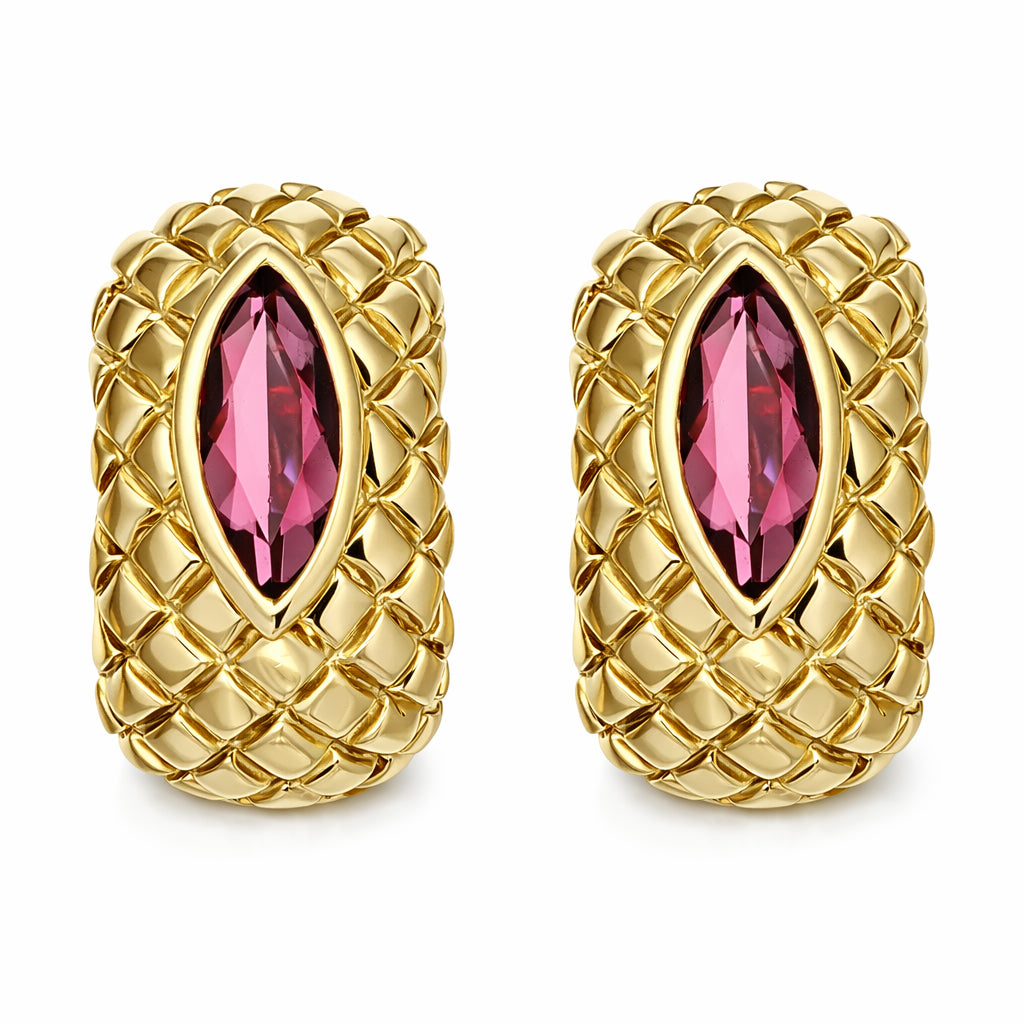 Orecchini - 18 carati Oro giallo - 3.20ct. tw. Tormalina