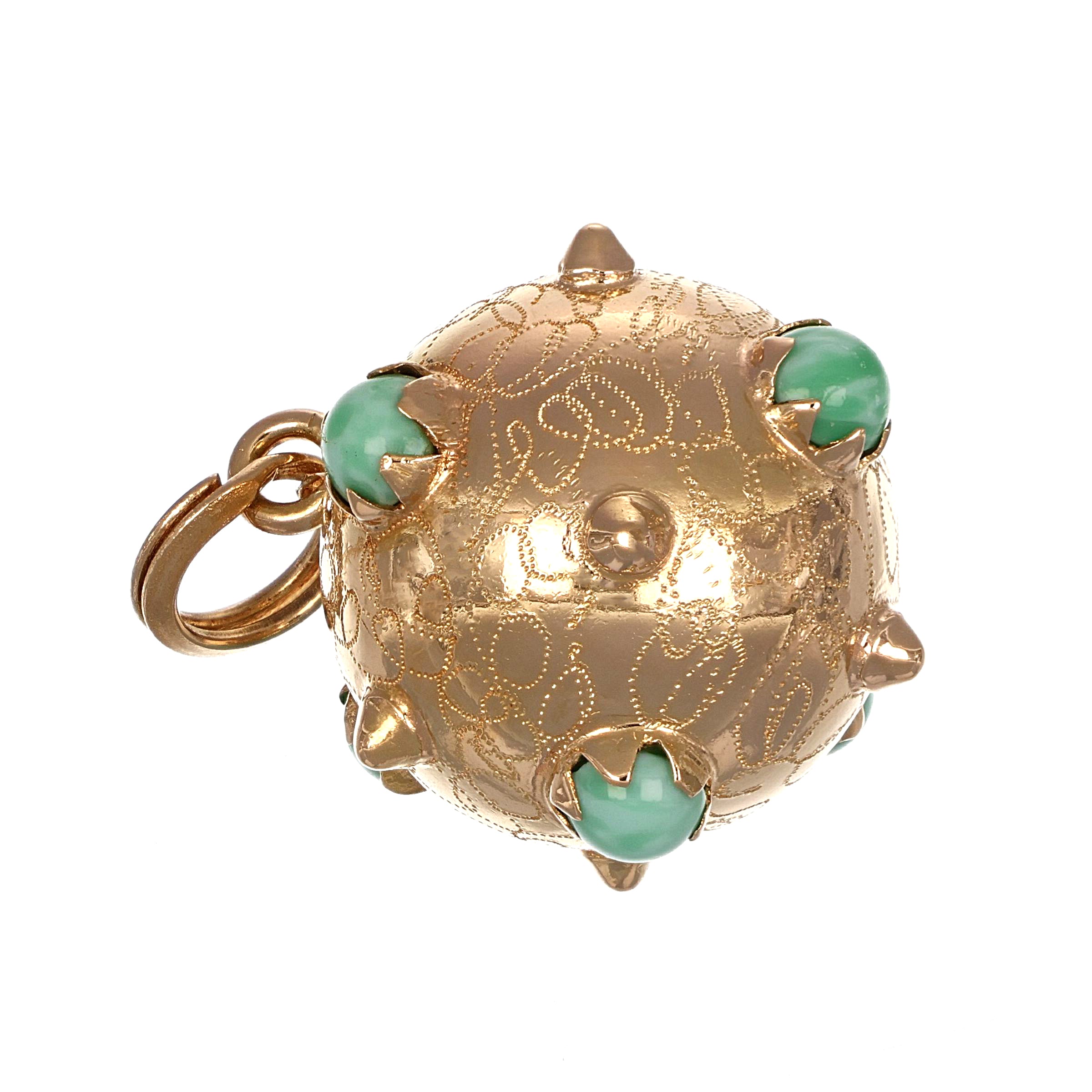 Ciondolo - 18 carati Oro giallo - 1.08ct. tw. Turchese