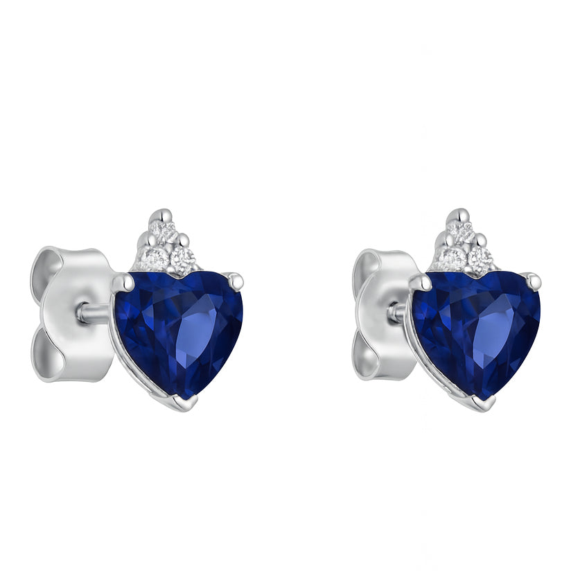 Orecchini - 18 carati Oro bianco - 1.47ct. tw. Zaffiro - Diamante