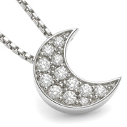 Collana con ciondolo - 18 carati Oro bianco - 0.15ct. tw. Diamante (Naturale)