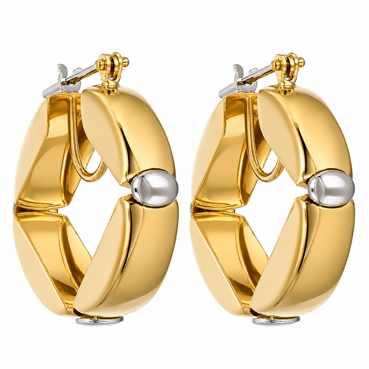 Orecchini - 18 carati Oro giallo, Oro bianco