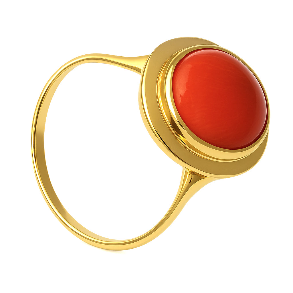 Anello - 18 carati Oro giallo Corallo