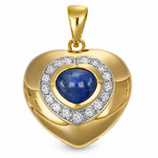 Ciondolo - 18 carati Oro bianco, Oro giallo - 1.68ct. tw. Zaffiro - Diamante