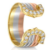 Anello - 18 carati Oro bianco, Oro giallo, Oro rosa - 0.18ct. tw. Diamante (Naturale)