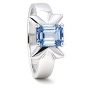 Anello - 18 carati Oro bianco - 0.75ct. tw. Topazio