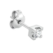 Orecchino singolo - 18 carati Oro bianco - 0.17ct. tw. Diamante (Naturale)