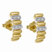 Orecchini - 18 carati Oro bianco, Oro giallo - 0.12ct. tw. Diamante (Naturale) - Made in Italy - Handmade