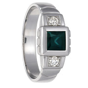 Anello - 18 carati Oro bianco - 0.41ct. tw. Zaffiro - Diamante