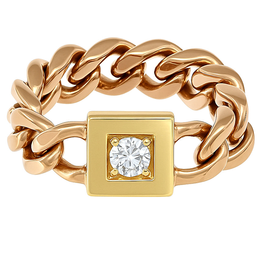 Anello - 18 carati Oro giallo - 0.15ct. tw. Diamante (Naturale)