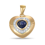 Ciondolo - 18 carati Oro bianco, Oro giallo - 1.68ct. tw. Zaffiro - Diamante