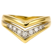 Anello - 18 carati Oro bianco, Oro giallo - 0.105ct. tw. Diamante (Naturale)