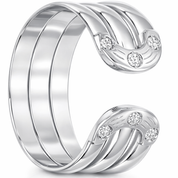 Anello - 18 carati Oro bianco - 0.09ct. tw. Diamante (Naturale)