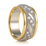 Anello - 18 carati Oro bianco, Oro giallo - 0.18ct. tw. Diamante (Naturale)