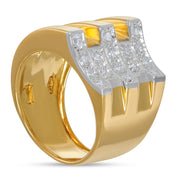 Anello - Oro bianco 18 kt., Oro giallo - 0,16 ct. tw. Diamante (naturale)